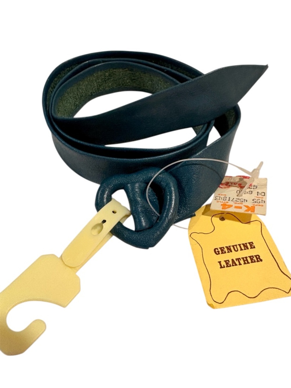 Authentic new 1984 Soft Leather Belt with Heart Buckle Suede Backing NWT